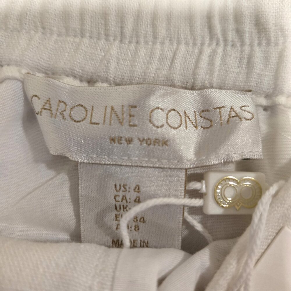Caroline Constas Embroidered Off White Linen Blend Skirt 4 Maxi Length NEW - Picture 11 of 12